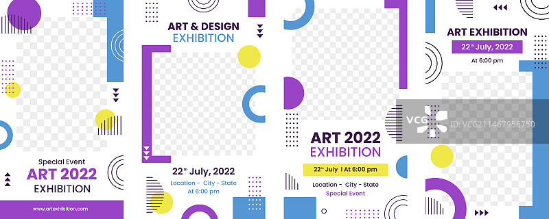 扁平艺术展览活动Instagram快拍合集图片素材