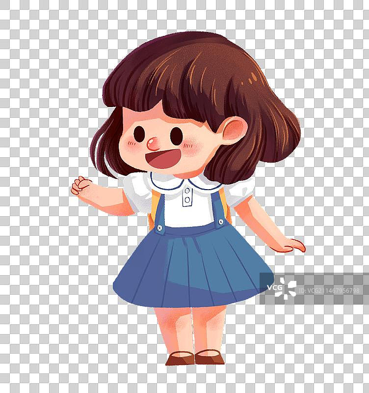 穿校服的短发女孩图片素材