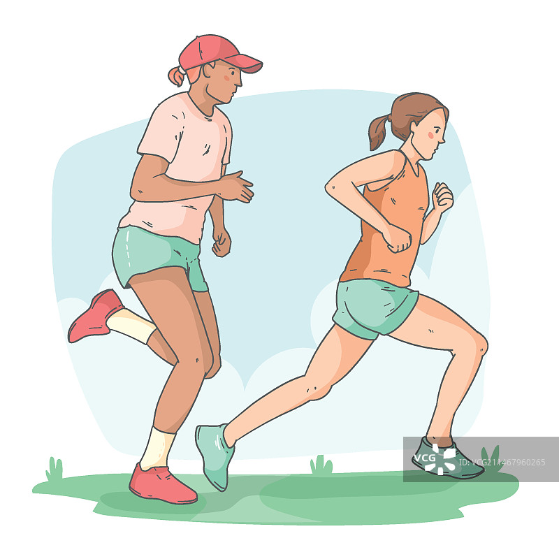 手绘越野插画图片素材