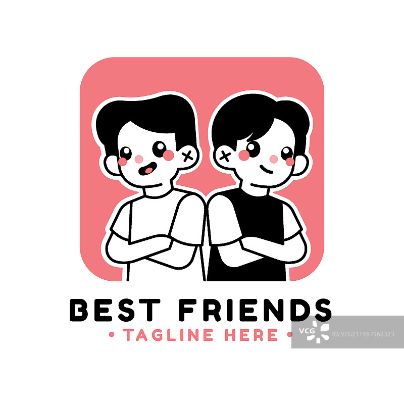 手绘朋友标志模板图片素材