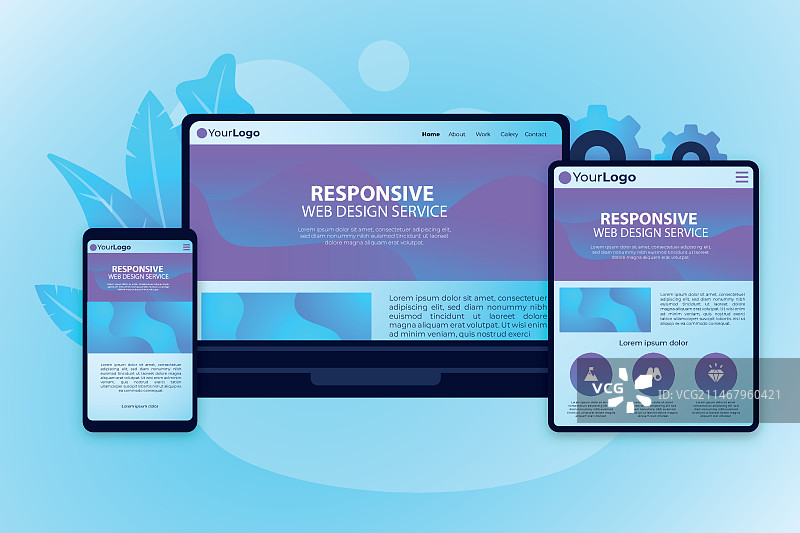 逼真的响应式网站设计合集图片素材