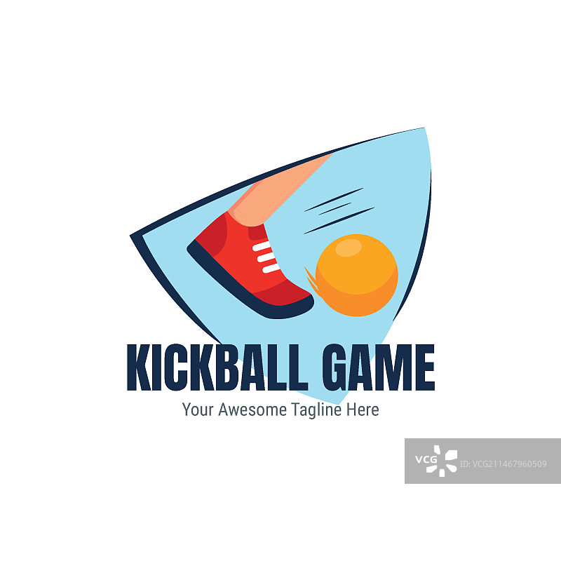扁平风格的踢球游戏标志设计图片素材