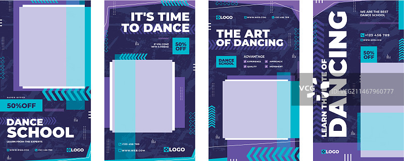 扁平风舞蹈学校Instagram快拍图片素材