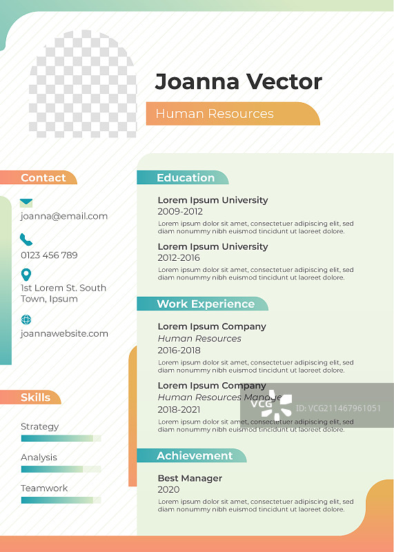 渐变风格人力资源简历图片素材