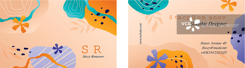 渐变人力资源名片图片素材