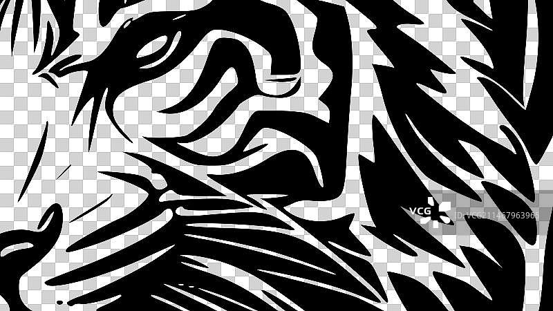 老虎-极简主义和扁平的标志图片素材