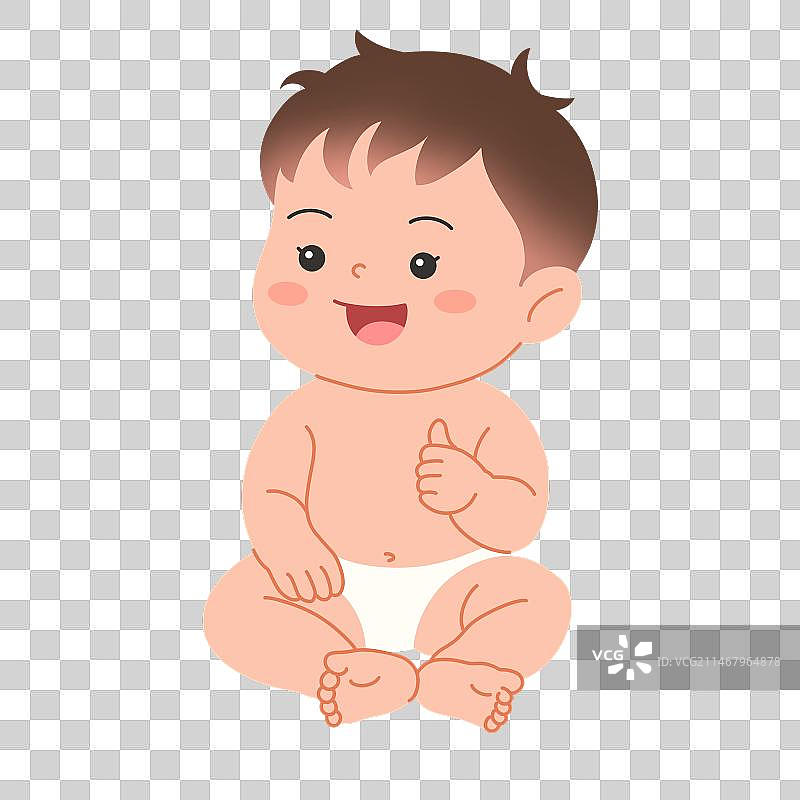 一个宝宝竖起大拇指图片素材