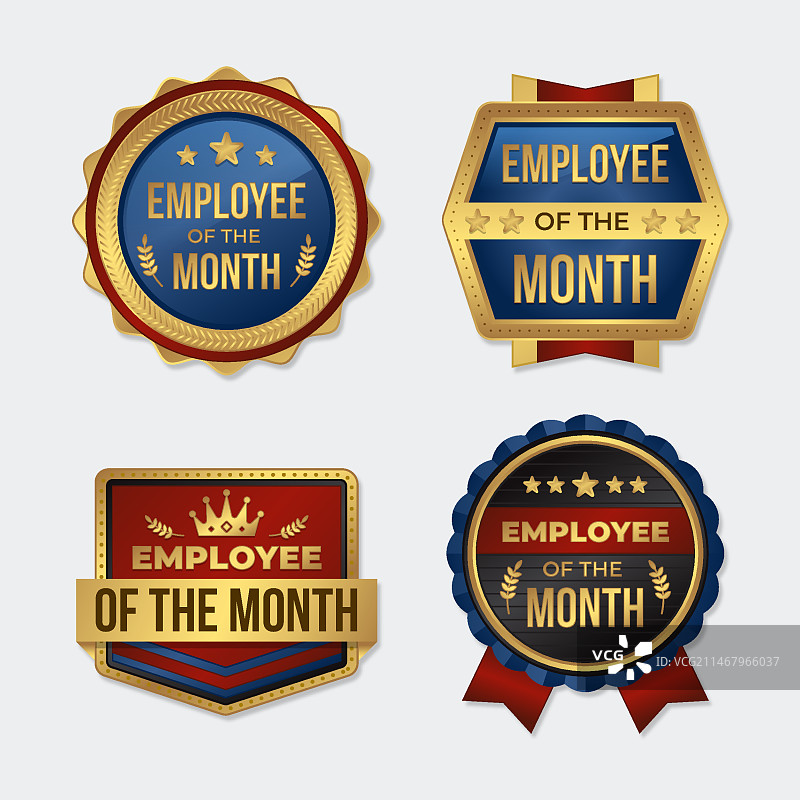 渐变色“月度最佳员工”徽章图片素材