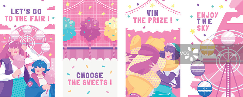手绘游乐场Instagram故事图片素材
