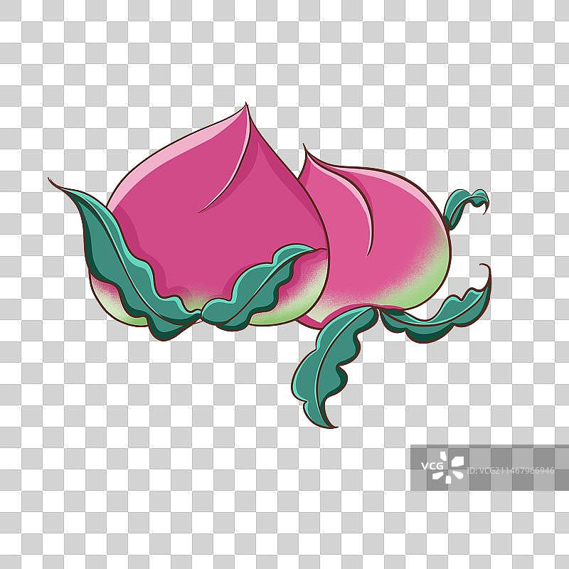 扁平风格 蟠桃 仙桃  蟠桃盛会图片素材