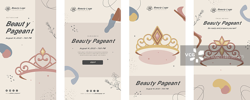 手绘选美比赛Instagram快拍合集图片素材