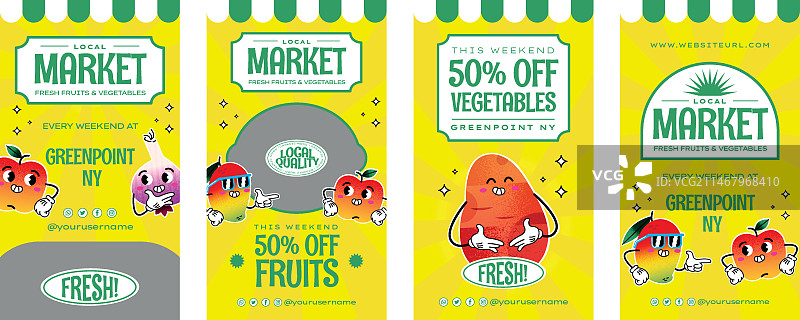 手绘本地市场 Instagram 快拍合集图片素材