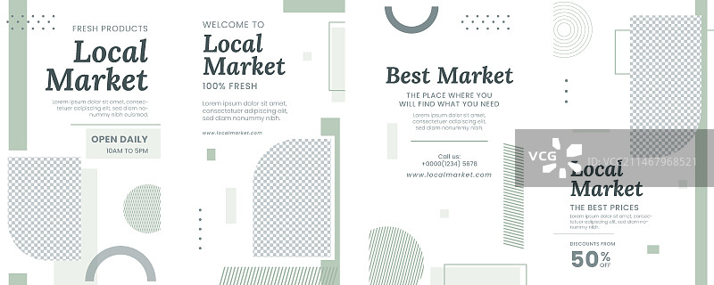 扁平本地市场商业Instagram快拍合集图片素材