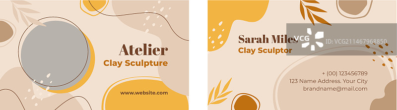 扁平风工作室横版名片模板图片素材