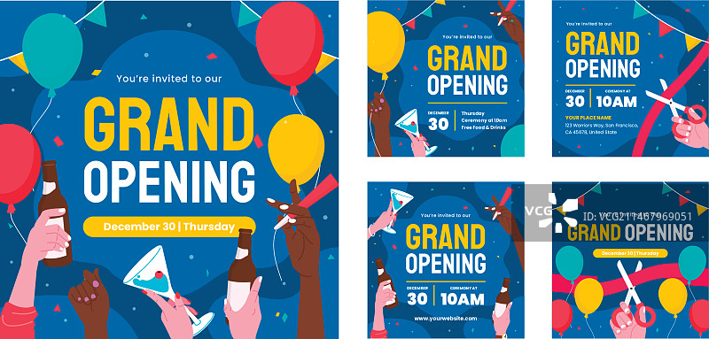 商业盛大开业Instagram帖子图片素材