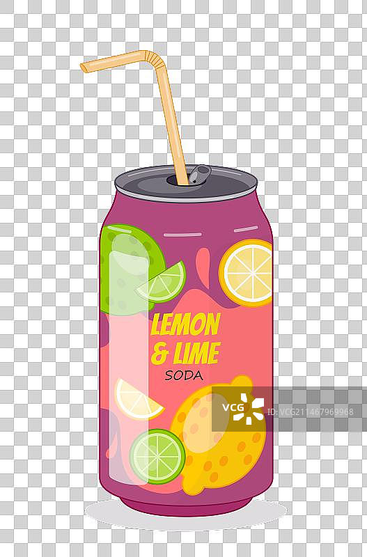 铝罐装水果苏打图片素材