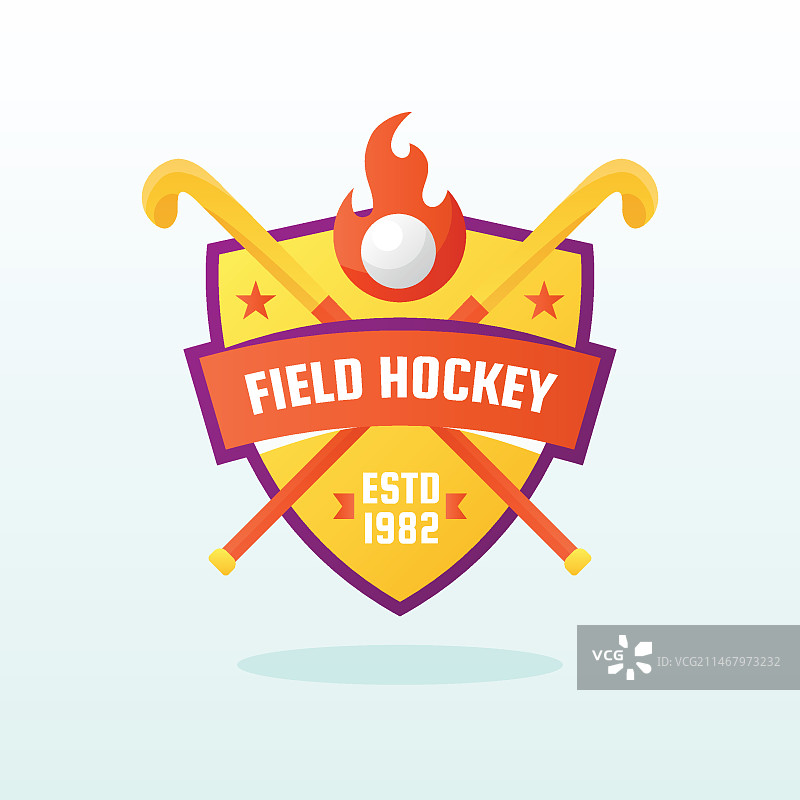 曲棍球Logo设计图片素材