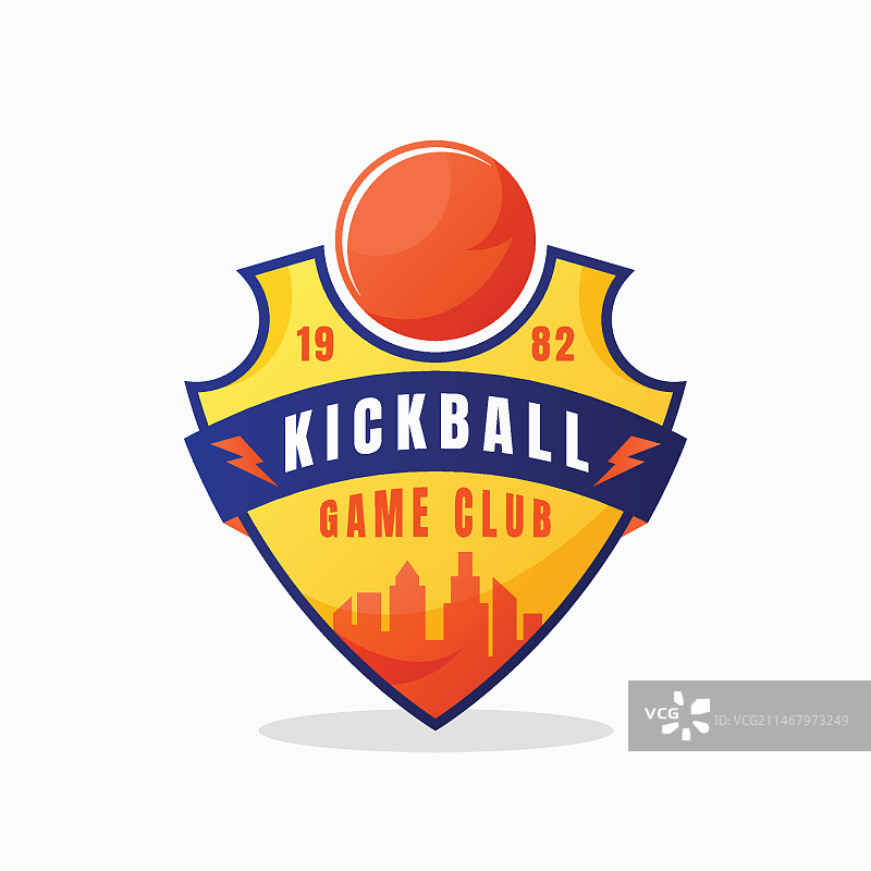 儿童踢球俱乐部标志设计图片素材
