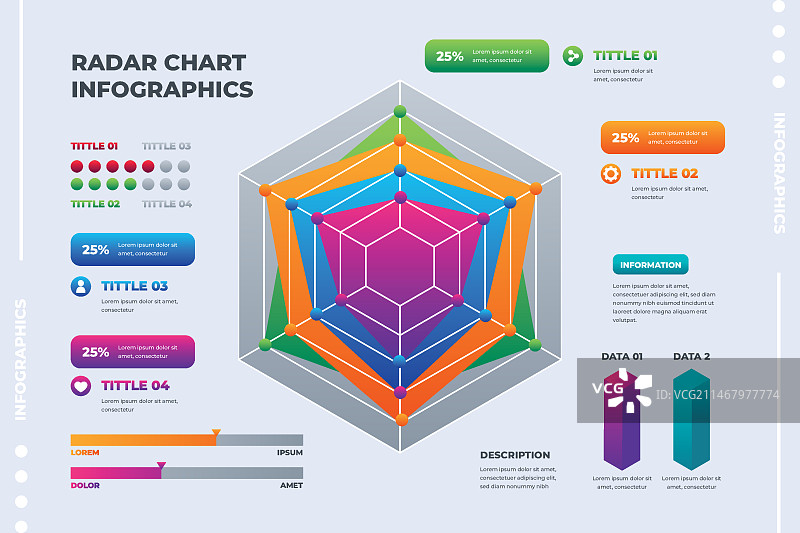 渐变雷达图设计图片素材