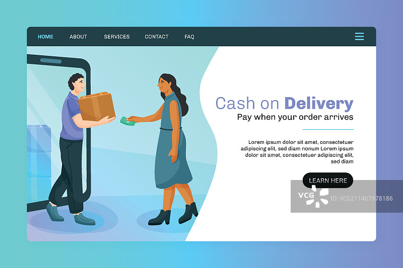 货到付款概念 - 落地页图片素材