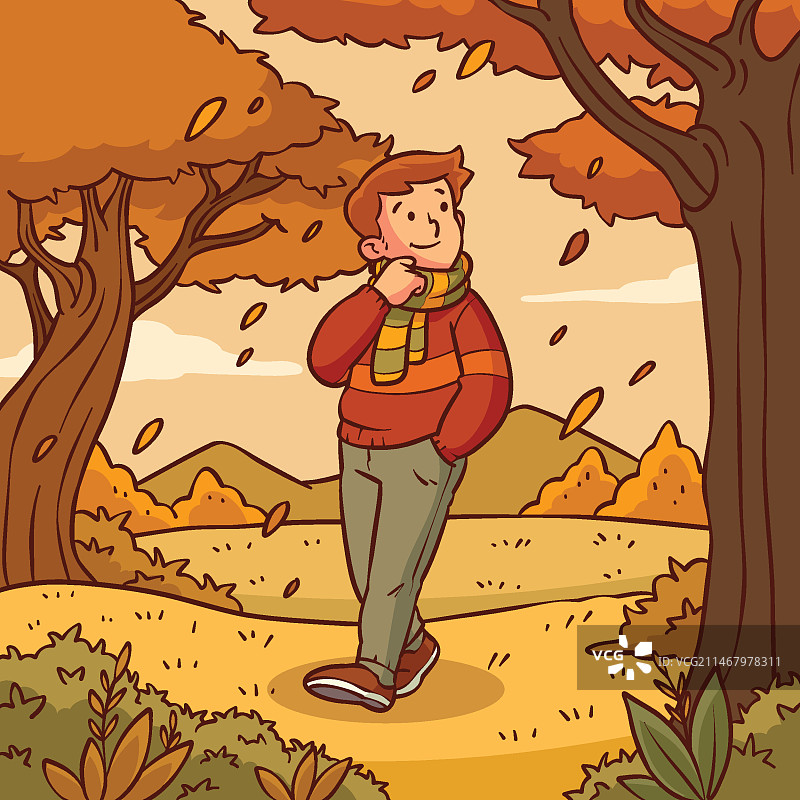 手绘秋季插画图片素材