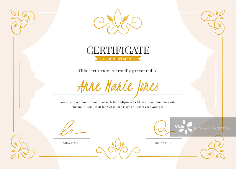 优雅的证书模板图片素材