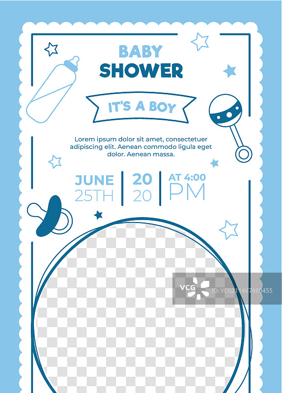 男婴派对邀请函模板设计图片素材