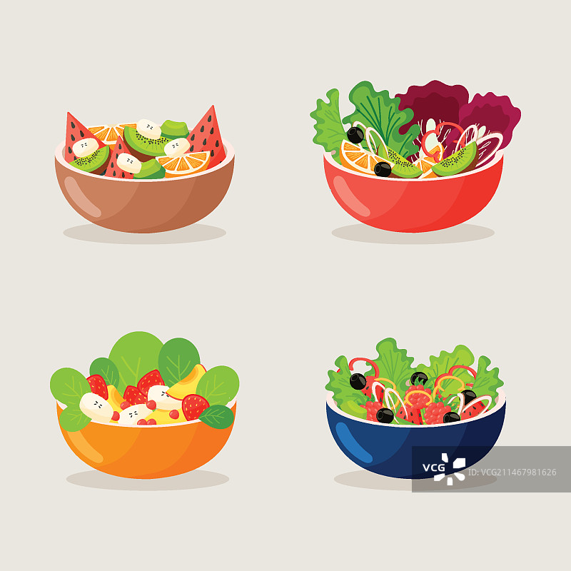 水果沙拉碗合集图片素材