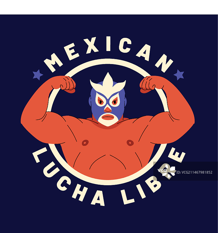 墨西哥摔跤手Logo设计模板图片素材