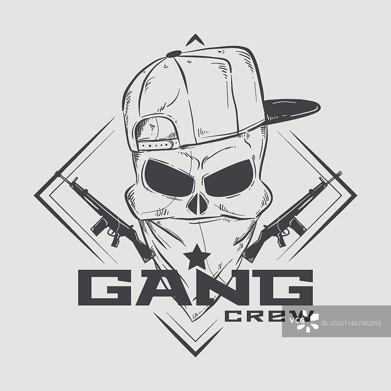 复古黑手党标志图片素材