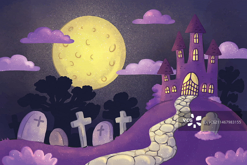 水彩万圣节背景图片素材