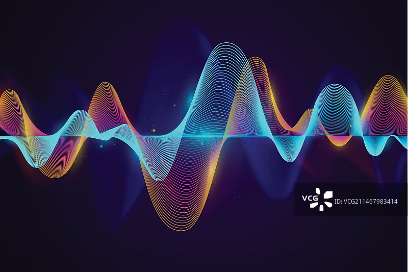 蓝金声波背景图片素材