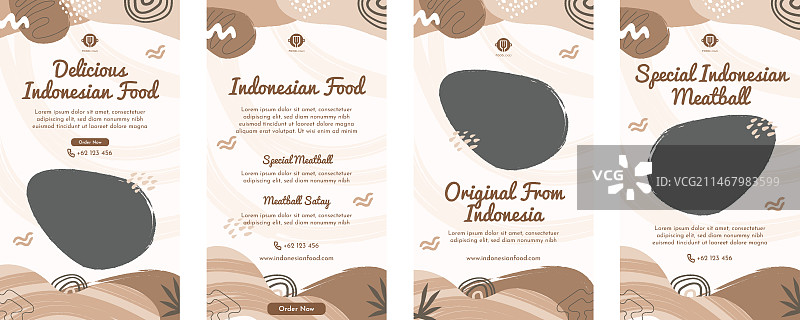 扁平风格美食Instagram快拍图片素材