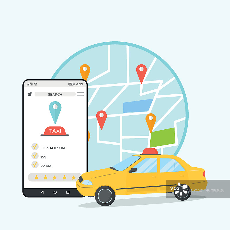 出租车App概念图片素材