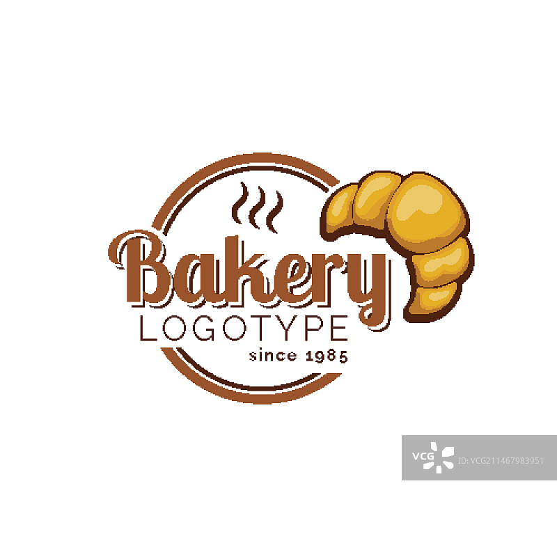 带有羊角面包的面包店标志图片素材