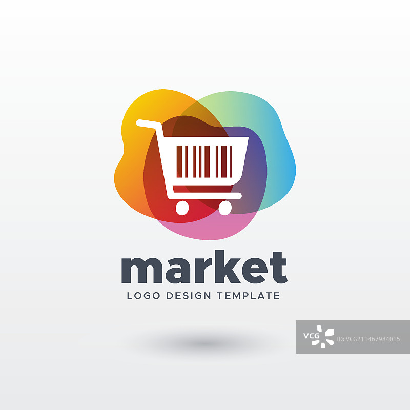 具有渐变效果的彩色市场标志图片素材