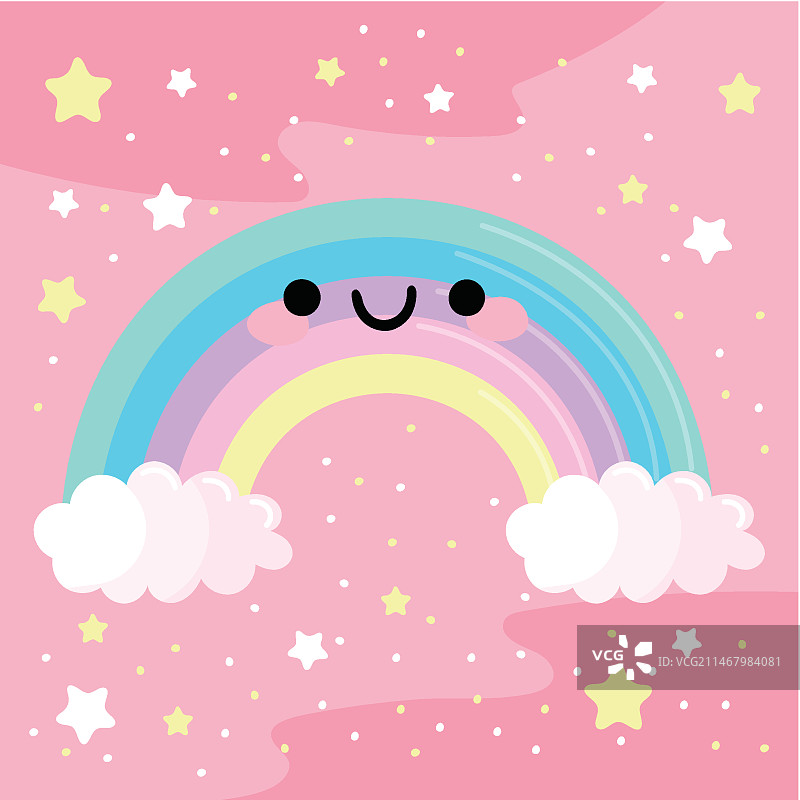 手绘彩虹概念图片素材