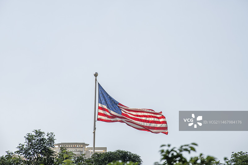 美国驻广州大使馆美国国旗图片素材
