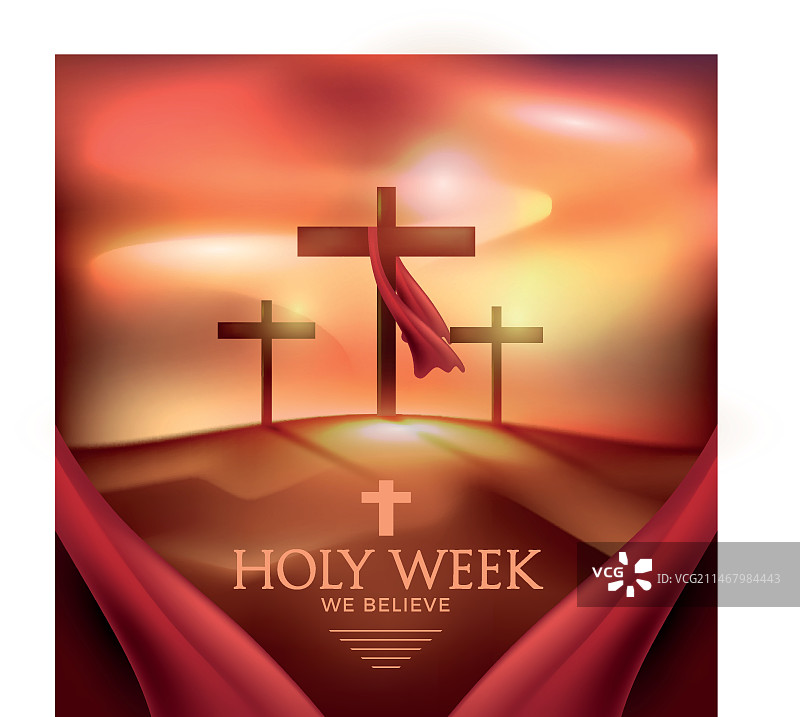 逼真的圣周概念图片素材