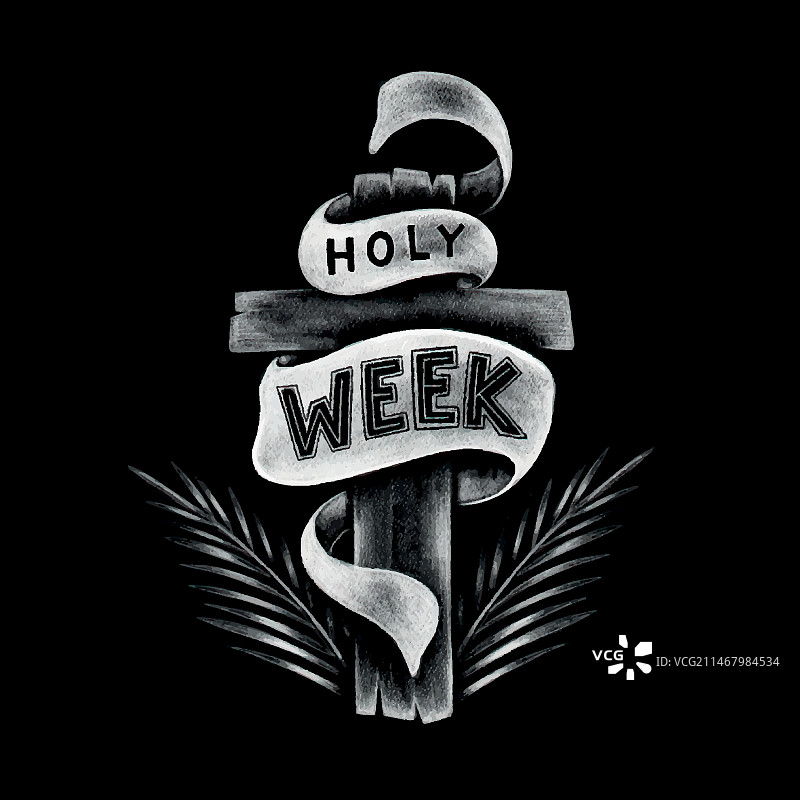 手绘圣周概念图片素材