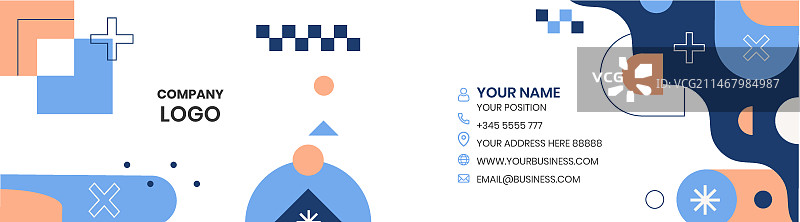 抽象几何房地产横向名片图片素材