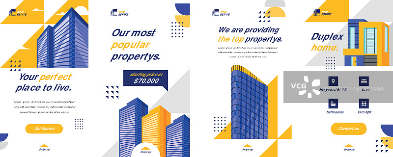 扁平几何房地产Instagram快拍图片素材