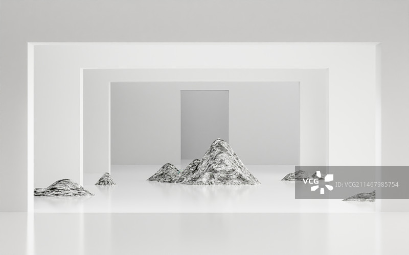 简约室内空间抽象山水装饰图片素材