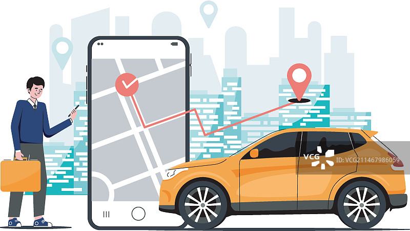 出租车App概念图片素材