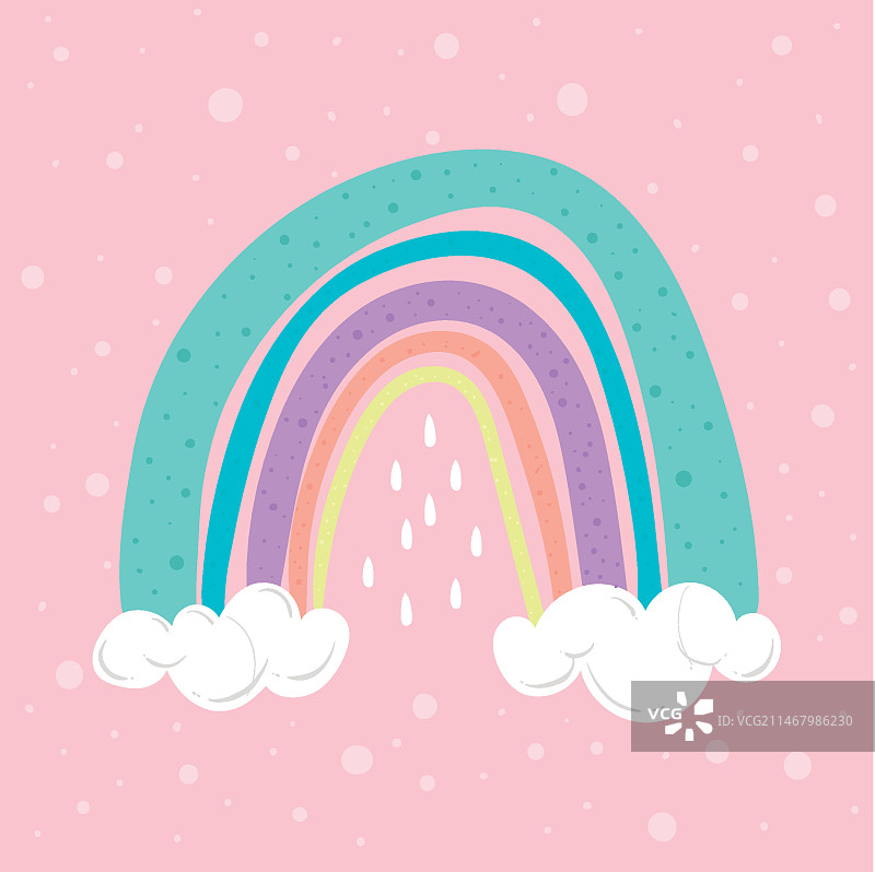 彩虹插画图片素材