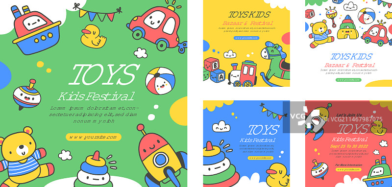 儿童手绘Instagram帖子合集图片素材