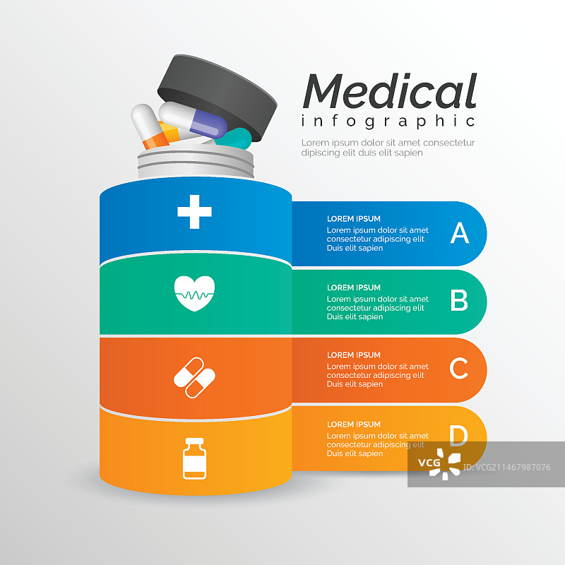 含药丸的医疗信息图图片素材