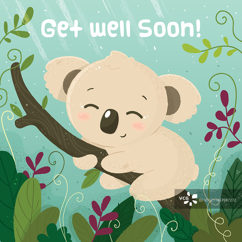 考拉送上早日康复的祝福图片素材