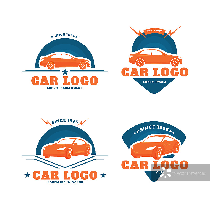 扁平风格汽车标志合集图片素材