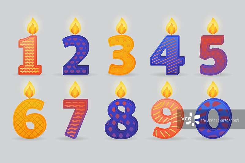 渐变生日数字设计合集图片素材